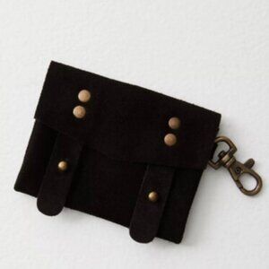 Free People Mini Eva Wallet in Black Suede NWOT